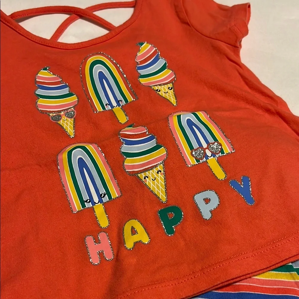 The Children's Place Orange Multi-color Popsicle Design Matching Set 18-24 M - Picture 2 of 7